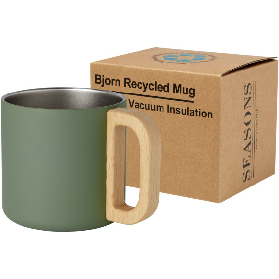 Tasse publicitaire Bjorn de 360 ml en acier inoxydable recyclé certifiée RCS avec isolation sous vide et couche de cuivre