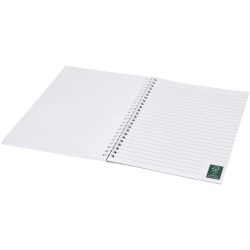 Carnet publicitaire de notes à spirales A5 Desk-Mate® avec couverture arrière imprimée