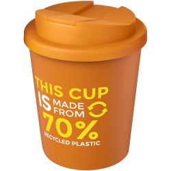 Gobelet publicitaire fabriqué en Europe recyclé Americano® Espresso Eco de 250 ml avec couvercle anti-déversement