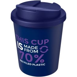 Gobelet publicitaire fabriqué en Europe recyclé Americano® Espresso Eco de 250 ml avec couvercle anti-déversement