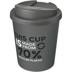 Gobelet publicitaire fabriqué en Europe recyclé Americano® Espresso Eco de 250 ml avec couvercle anti-déversement