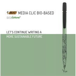 Stylo publicitaire personnalisé fabriqué en Europe Ecologique BIC Media Clic BIO100% biodégradable