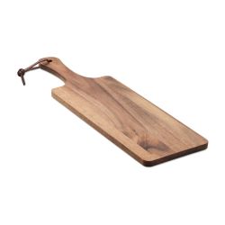 Planche de service personnalisée bois d’acacia avec poignée 38.5x11 cm
