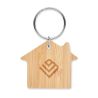 Porte-clés en bambou forme maison personnalisé