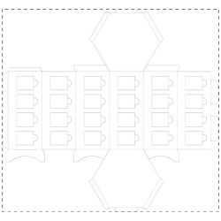 Calendrier de l’avent hexagonal papier blanc publicitaire livré à plat à remplir