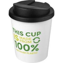 Gobelet publicitaire fabriqué en Europe recyclé Americano® Espresso de 250 ml avec couvercle anti-déversement