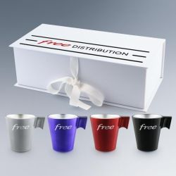 Coffret cadeau personnalisés de 2 mugs Luminarc® fabriqué en France Flashy Longo 22cl