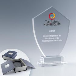 Trophée en Verre personnalisé Express Emblème