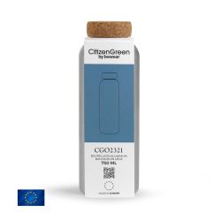 Bouteille personnalisée en Aluminium 750 ml fabriqué en Europe bouchon en liège