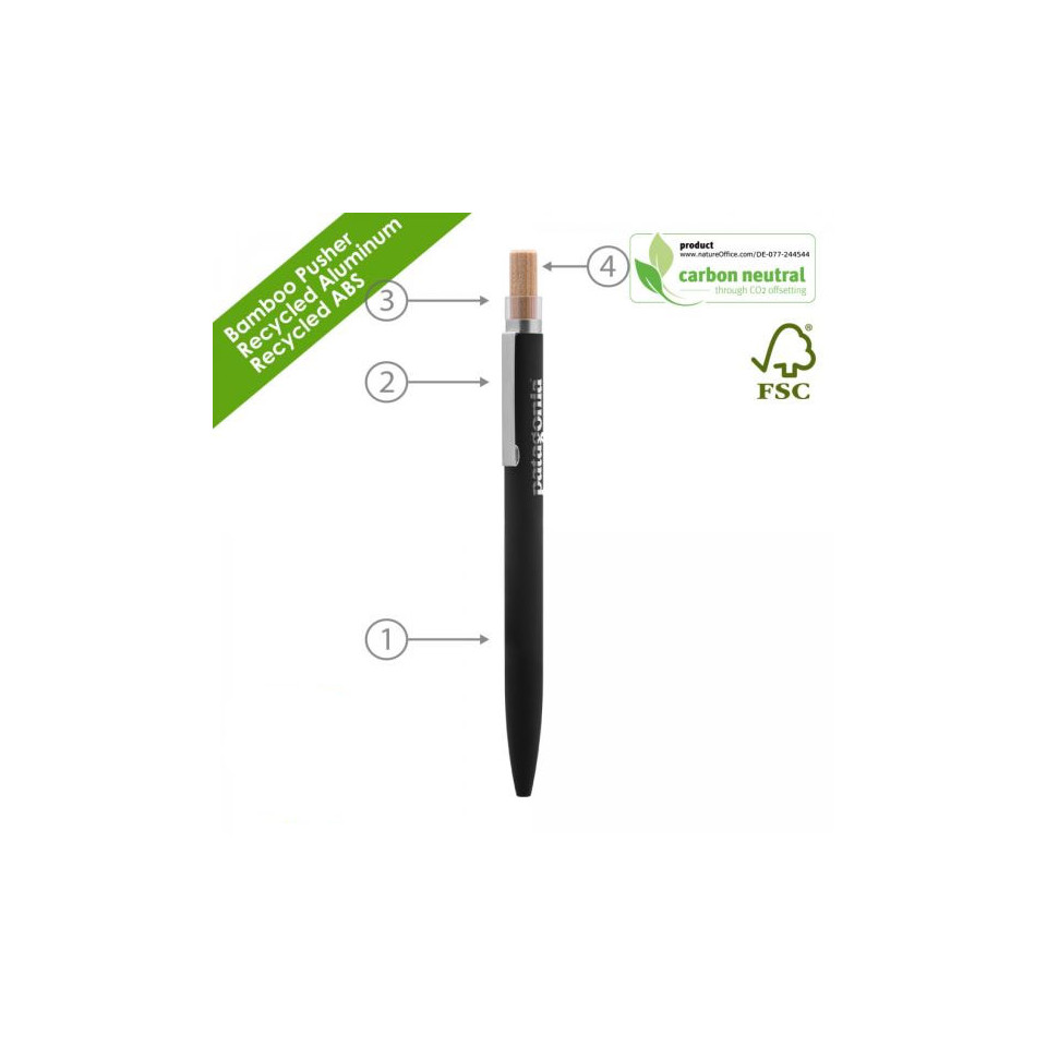 Stylo bille personnalisé en aluminium recyclé et bambou
