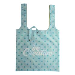 Sac shopping pliable personnalisé en bouteilles plastiques recyclées -  39x41x10cm - INZE POCKET