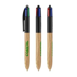 Stylo 4 couleurs publicitaire fabriqué en France BIC® Wood Style Effet bois