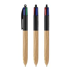 Stylo 4 couleurs publicitaire fabriqué en France BIC® Wood Style Effet bois