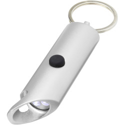 Lumière publicitaire LED IPX Flare en aluminium recyclé et ouvre-bouteille avec porte-clés