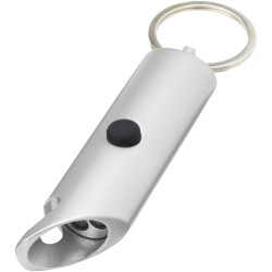 Lumière publicitaire LED IPX Flare en aluminium recyclé et ouvre-bouteille avec porte-clés