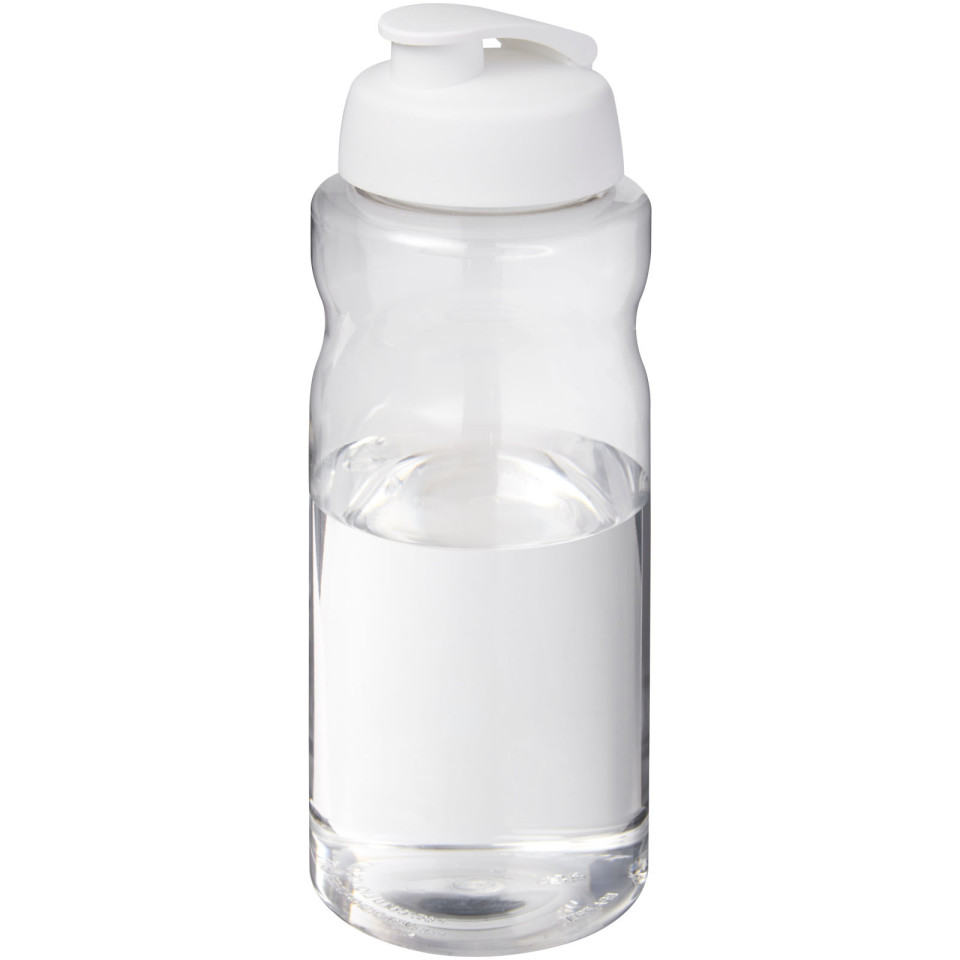 Bouteille publicitaire de sport H2O Active® Base Pure de 1 L à couvercle rabattable fabriqué en Europe