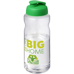 Bouteille publicitaire de sport H2O Active® Base Pure de 1 L à couvercle rabattable fabriqué en Europe