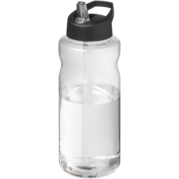 Bouteille publicitaire de sport H2O Active® Big Base de 1 litre avec couvercle à bec verseur fabriqué en Europe