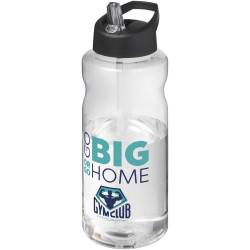 Bouteille publicitaire de sport H2O Active® Big Base de 1 litre avec couvercle à bec verseur fabriqué en Europe