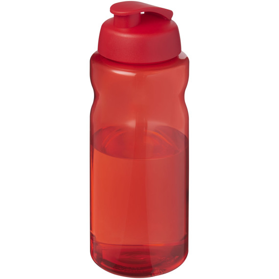 Bouteille publicitaire de sport H2O Active® Eco Big Base de 1 litre à couvercle rabattable fabriqué en Europe