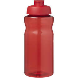 Bouteille publicitaire de sport H2O Active® Eco Big Base de 1 litre à couvercle rabattable fabriqué en Europe