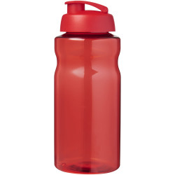 Bouteille publicitaire de sport H2O Active® Eco Big Base de 1 litre à couvercle rabattable fabriqué en Europe