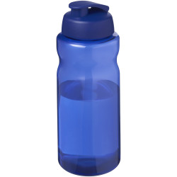 Bouteille publicitaire de sport H2O Active® Eco Big Base de 1 litre à couvercle rabattable fabriqué en Europe