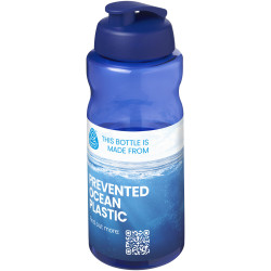 Bouteille publicitaire de sport H2O Active® Eco Big Base de 1 litre à couvercle rabattable fabriqué en Europe