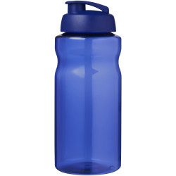 Bouteille publicitaire de sport H2O Active® Eco Big Base de 1 litre à couvercle rabattable fabriqué en Europe