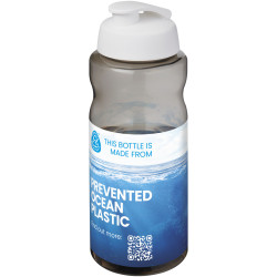 Bouteille publicitaire de sport H2O Active® Eco Big Base de 1 litre à couvercle rabattable fabriqué en Europe