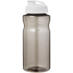 Bouteille publicitaire de sport H2O Active® Eco Big Base de 1 litre à couvercle rabattable fabriqué en Europe