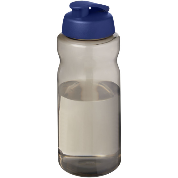 Bouteille publicitaire de sport H2O Active® Eco Big Base de 1 litre à couvercle rabattable fabriqué en Europe