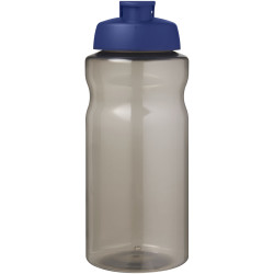 Bouteille publicitaire de sport H2O Active® Eco Big Base de 1 litre à couvercle rabattable fabriqué en Europe