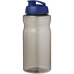 Bouteille publicitaire de sport H2O Active® Eco Big Base de 1 litre à couvercle rabattable fabriqué en Europe