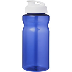 Bouteille publicitaire de sport H2O Active® Eco Big Base de 1 litre à couvercle rabattable fabriqué en Europe