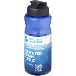 Bouteille publicitaire de sport H2O Active® Eco Big Base de 1 litre à couvercle rabattable fabriqué en Europe