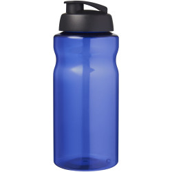 Bouteille publicitaire de sport H2O Active® Eco Big Base de 1 litre à couvercle rabattable fabriqué en Europe