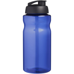 Bouteille publicitaire de sport H2O Active® Eco Big Base de 1 litre à couvercle rabattable fabriqué en Europe