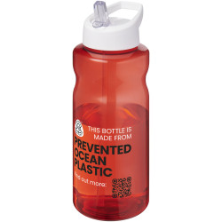 Bouteille publicitaire de sport H2O Active® Eco Big Base de 1 litre avec couvercle à bec verseur fabriqué en Europe