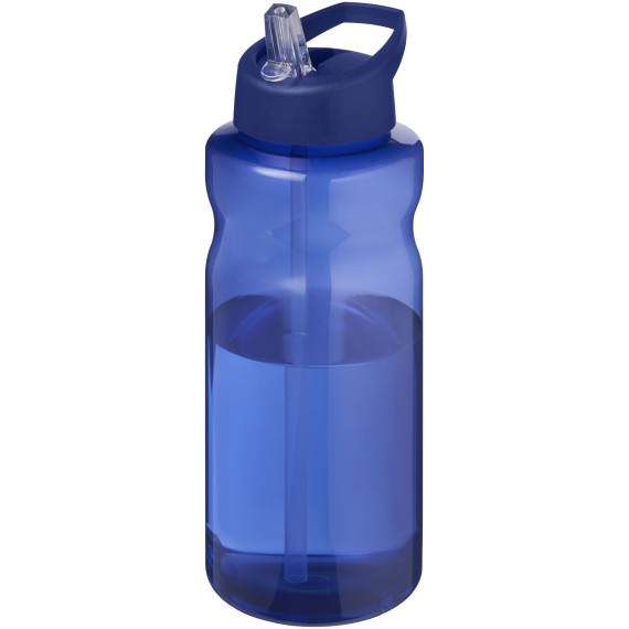 Bouteille publicitaire de sport H2O Active® Eco Big Base de 1 litre avec couvercle à bec verseur fabriqué en Europe