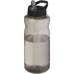 Bouteille publicitaire de sport H2O Active® Eco Big Base de 1 litre avec couvercle à bec verseur fabriqué en Europe