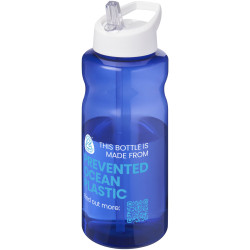 Bouteille publicitaire de sport H2O Active® Eco Big Base de 1 litre avec couvercle à bec verseur fabriqué en Europe