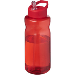 Bouteille publicitaire de sport H2O Active® Eco Big Base de 1 litre avec couvercle à bec verseur fabriqué en Europe