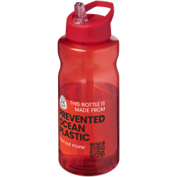 Bouteille publicitaire de sport H2O Active® Eco Big Base de 1 litre avec couvercle à bec verseur fabriqué en Europe