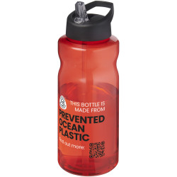 Bouteille publicitaire de sport H2O Active® Eco Big Base de 1 litre avec couvercle à bec verseur fabriqué en Europe