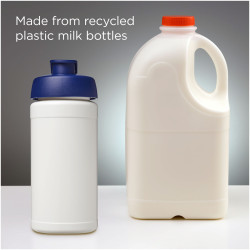 Bouteille publicitaire de sport Baseline de 500 ml recyclée avec couvercle rabattable fabriqué en Europe Bouteille publicitaire de sport Baseline de 500 ml recyclée avec couvercle rabattable fabriqué en Europe