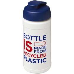 Bouteille publicitaire de sport Baseline de 500 ml recyclée avec couvercle rabattable fabriqué en Europe