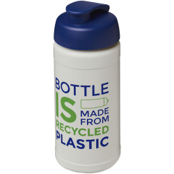 Bouteille publicitaire de sport Baseline de 500 ml recyclée avec couvercle rabattable fabriqué en Europe
