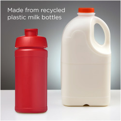 Bouteille publicitaire de sport Baseline de 500 ml recyclée avec couvercle rabattable fabriqué en Europe Bouteille publicitaire de sport Baseline de 500 ml recyclée avec couvercle rabattable fabriqué en Europe