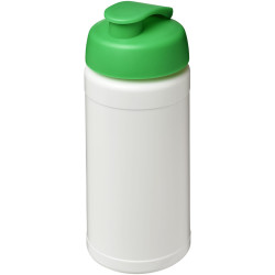 Bouteille publicitaire de sport Baseline de 500 ml recyclée avec couvercle rabattable fabriqué en Europe